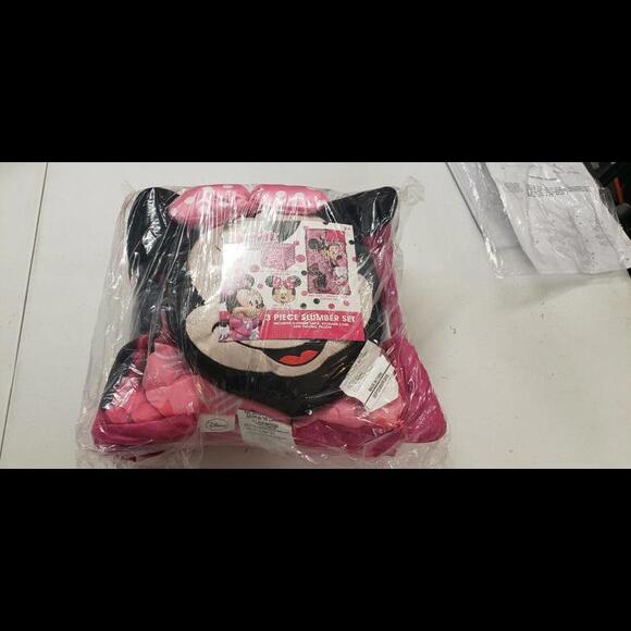 Disney Jr Minnie Mouse 3 Pc Sleeping Bag Minnie Mouse Pillow & Storage Cube Set - Picture 5 of 6